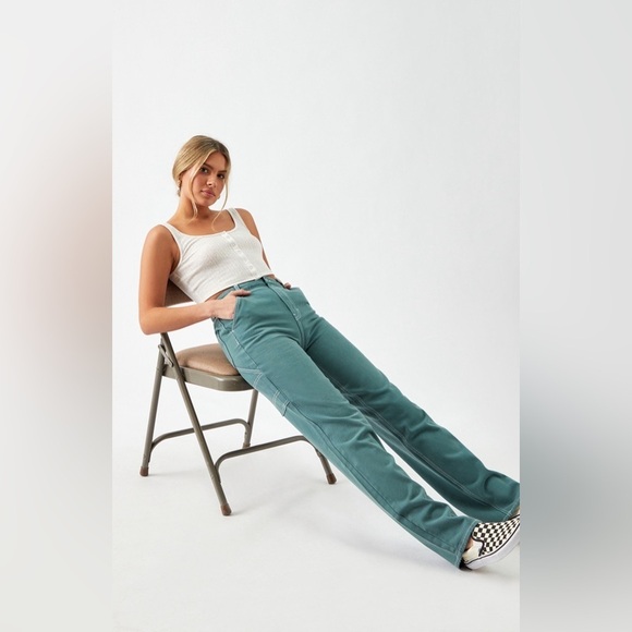 PacSun Ocean Green '90s Boyfriend Carpenter Pants - Picture 1 of 12
